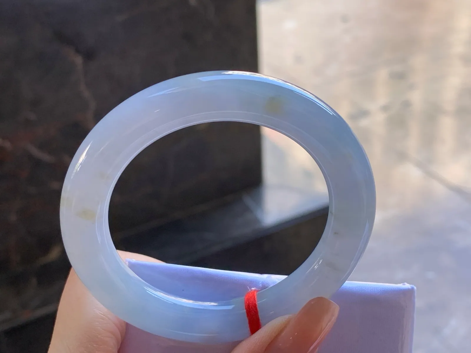 Type A Jadeite Round Bangle, Glutinous White, 53.3mm (5)