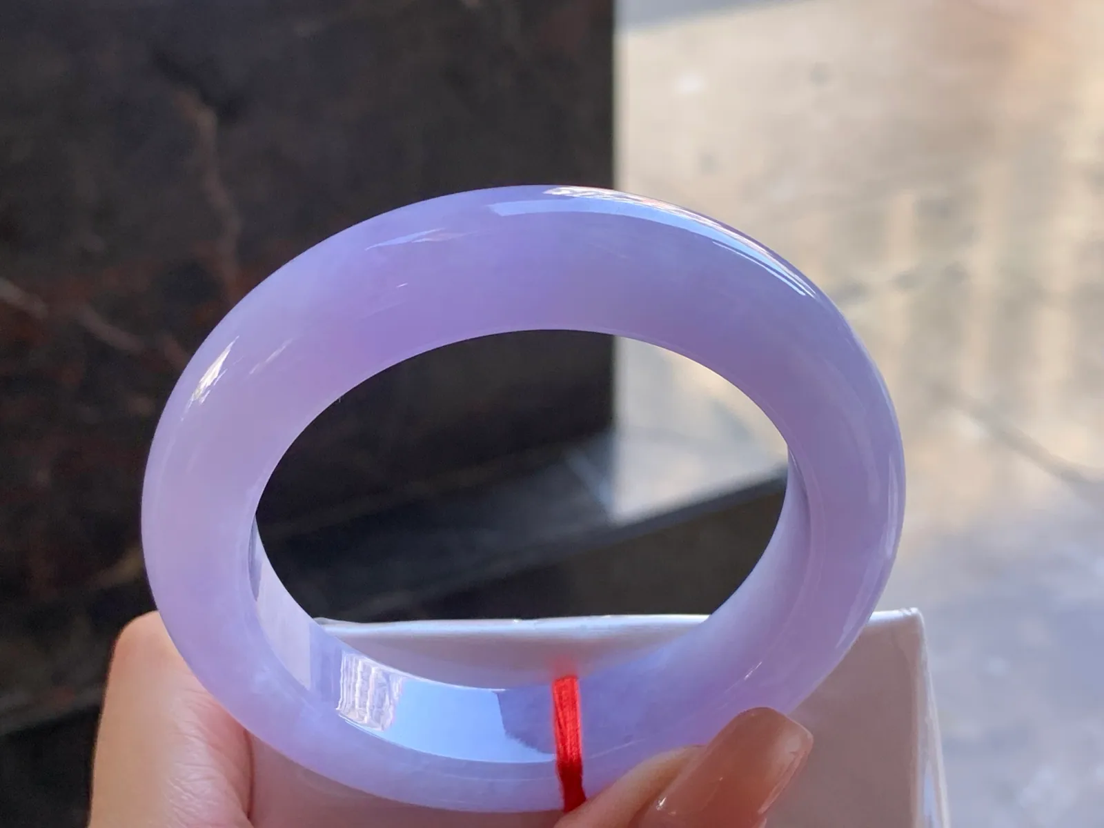 Type A Jadeite Flat Bangle, Full Lavender, 55.6mm (6)