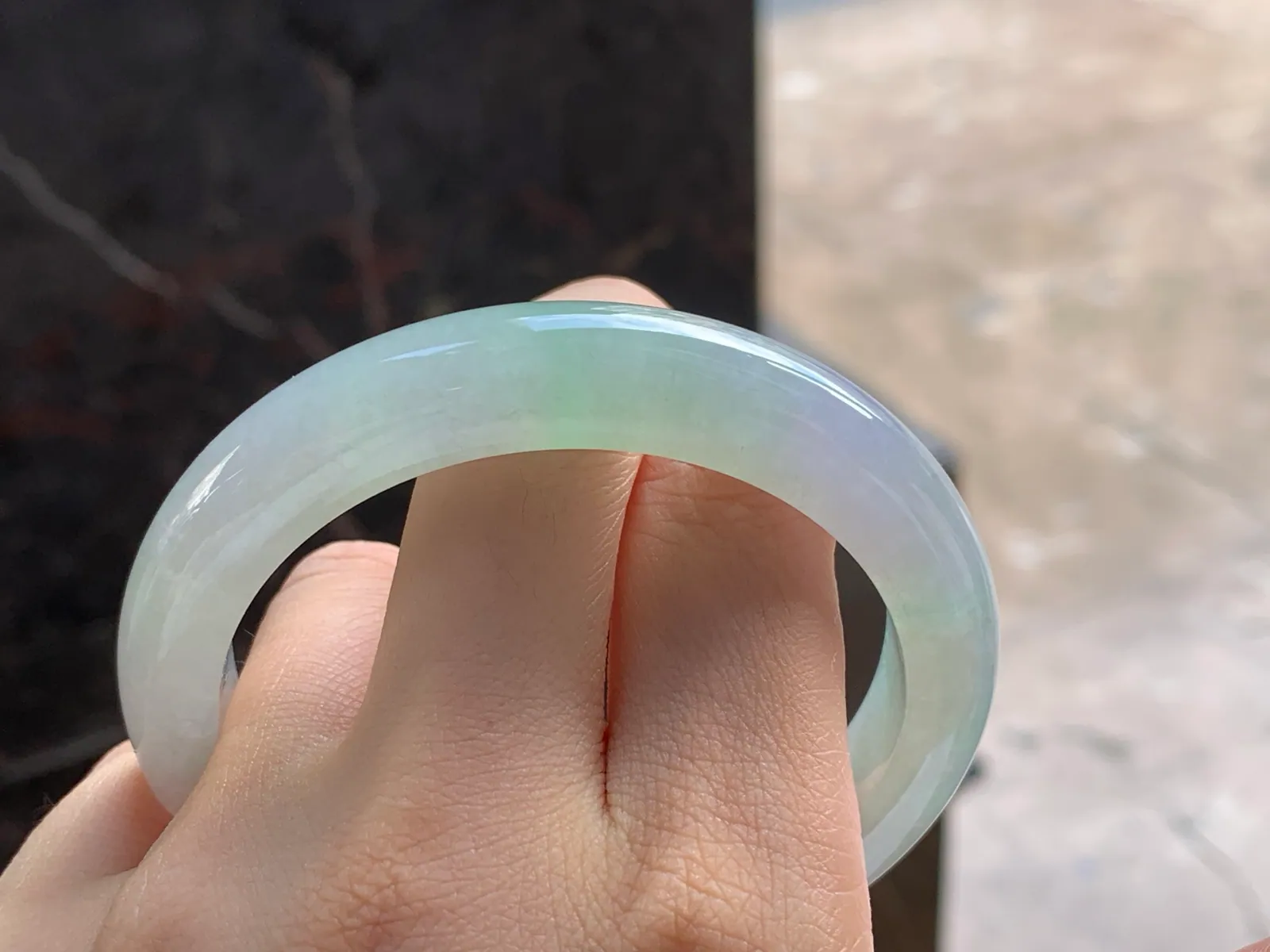 Vòng cẩm thạch type A nếp nền trắng, vòng 58mm (8)