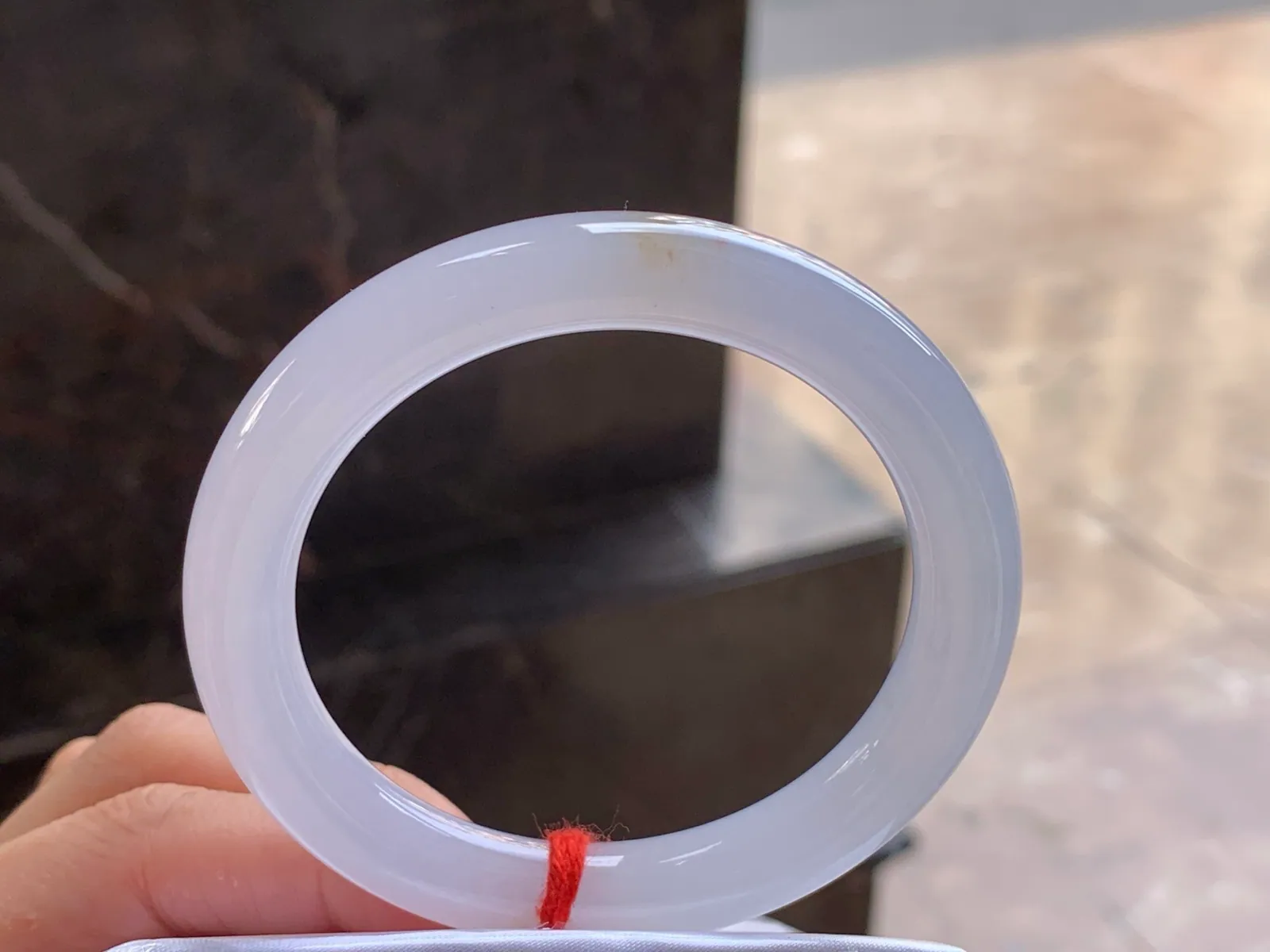 Type A Jadeite Round Bangle, Light Lavender, 53mm