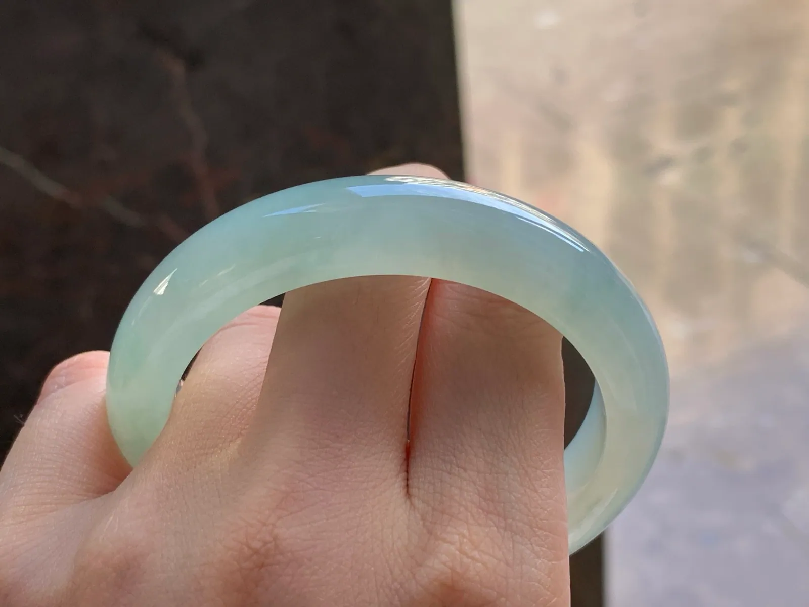 Natural Type A Jadeite Bangle, Pale Blue-Green, 57mm (8)