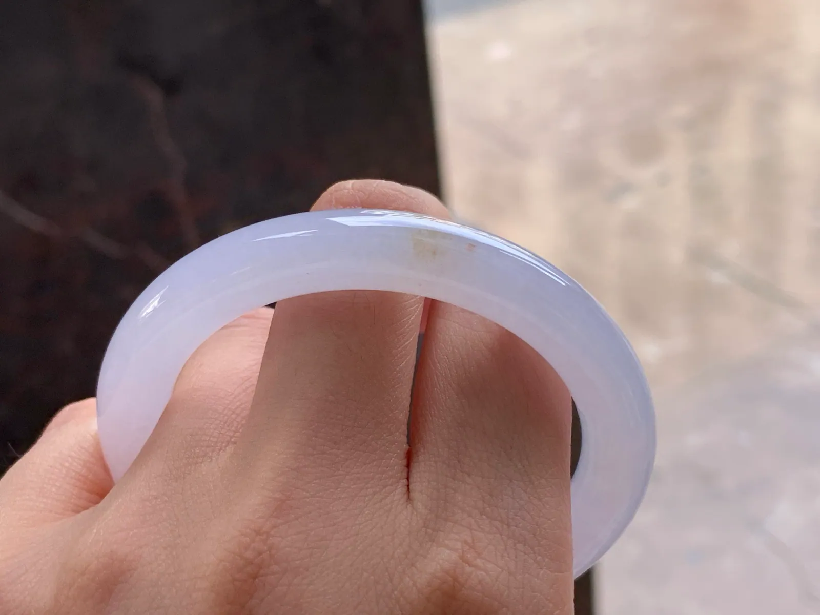 Type A Jadeite Round Bangle, Light Lavender, 53mm (8)