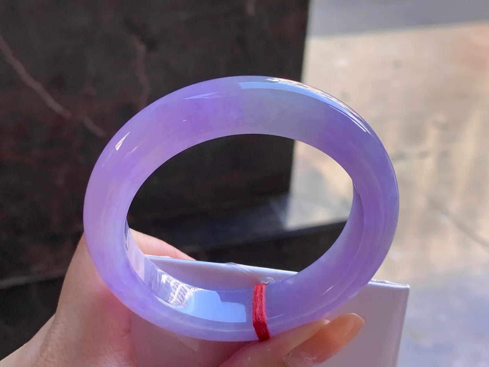 Vòng cẩm thạch type A nếp băng tím, bản dẹt 54.5mm (7)