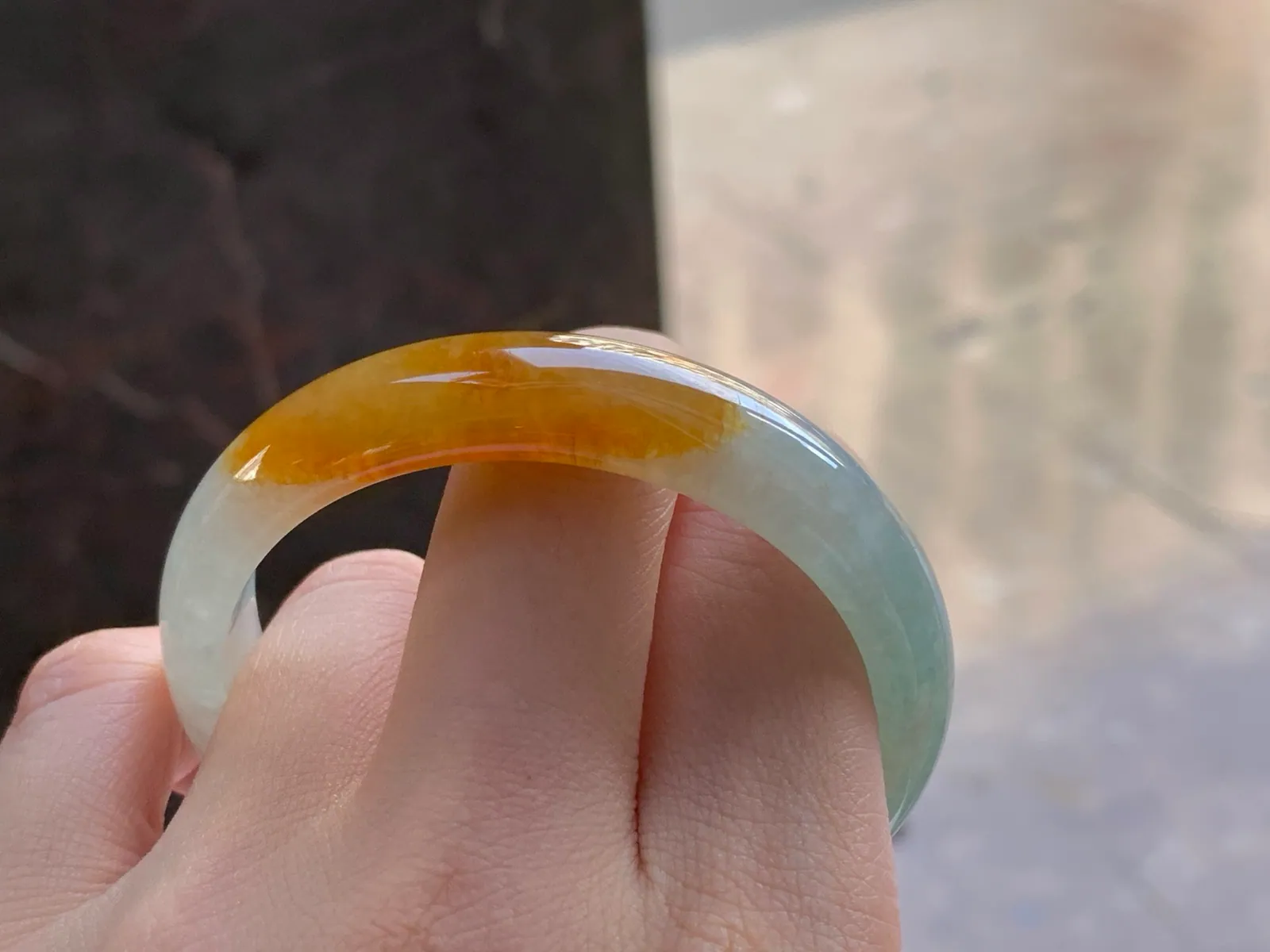 Natural Type A Yellow Jadeite Bangle, Icy Glutinous, 51.6mm (7)