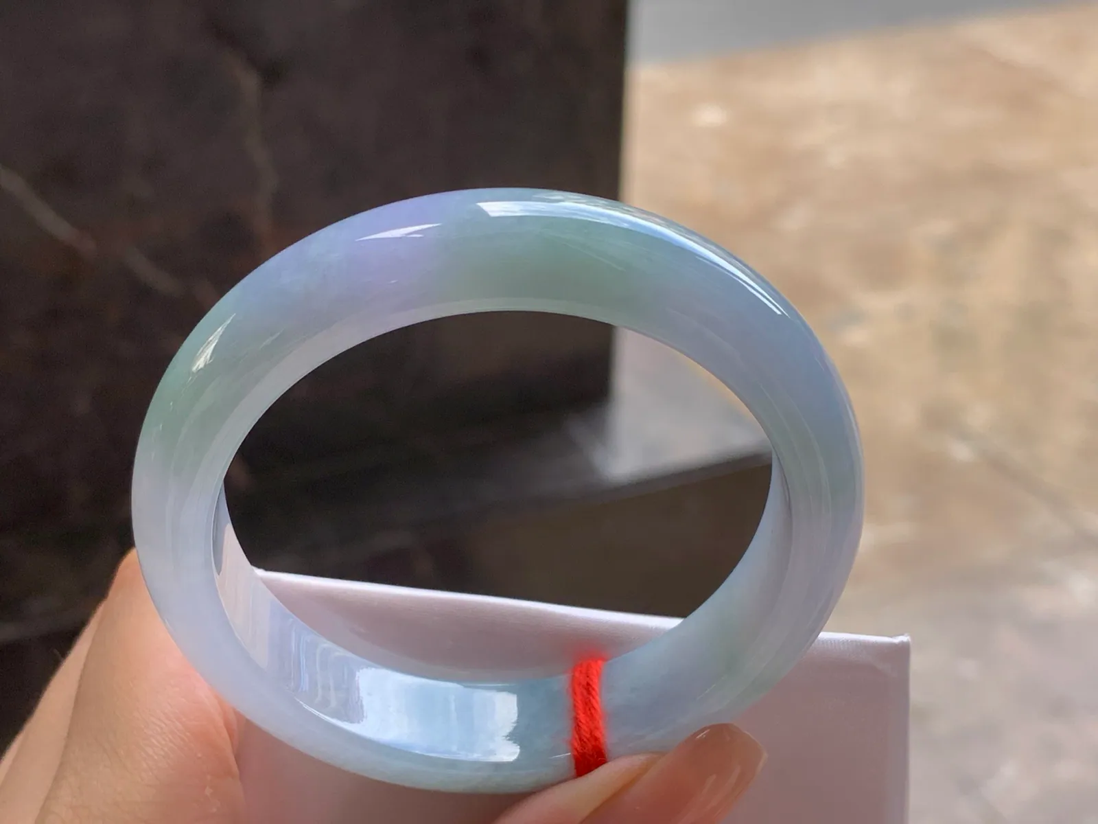Type A Jadeite Bangle, Lavender & Green, 56mm (7)