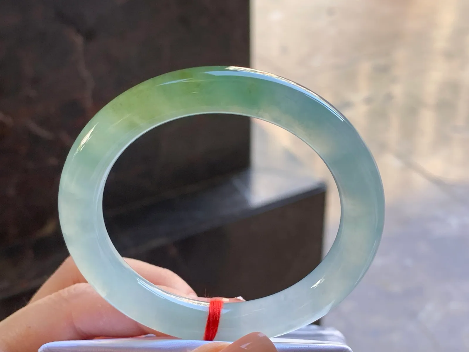 Type A Jadeite Round Bangle, Icy Yellow-Green, 54.8mm (4)