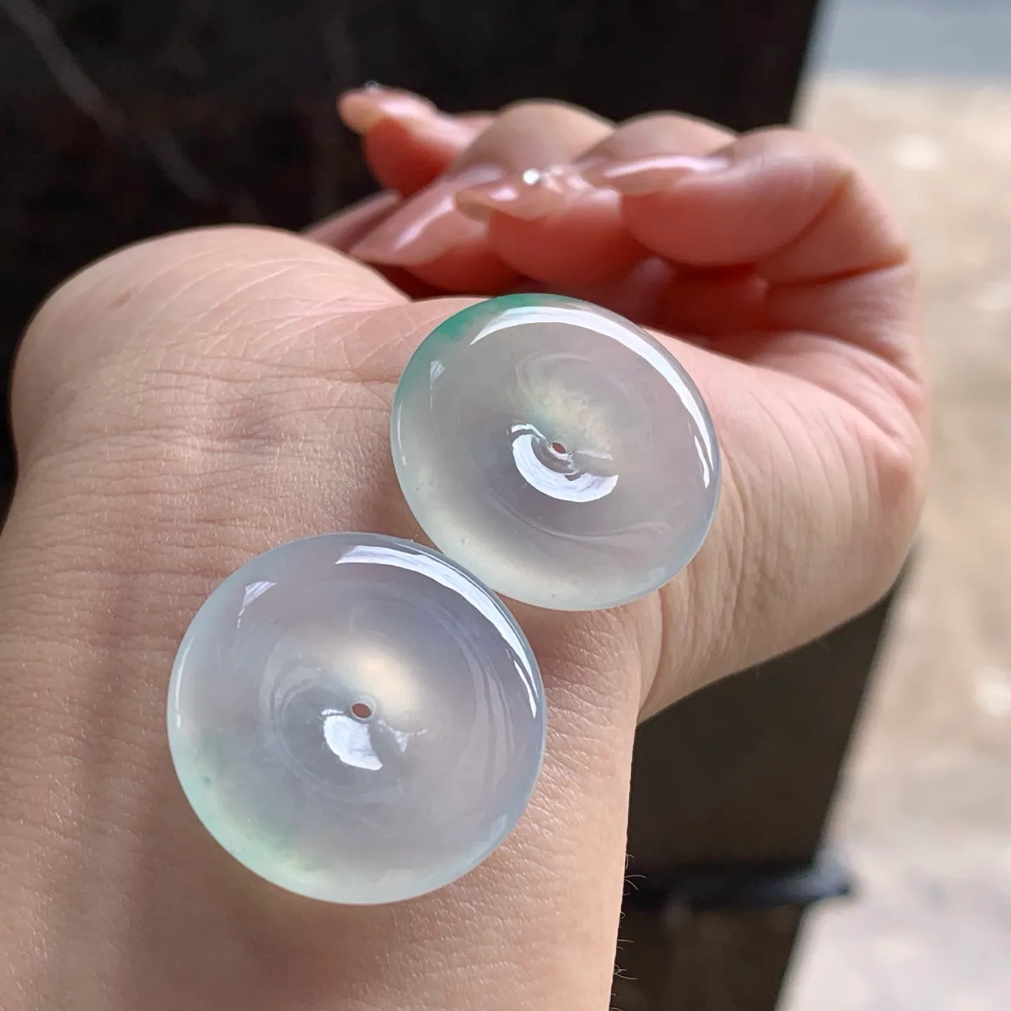 Type A Jadeite Safety Coin Pair, Icy Clear, 24mm (6)
