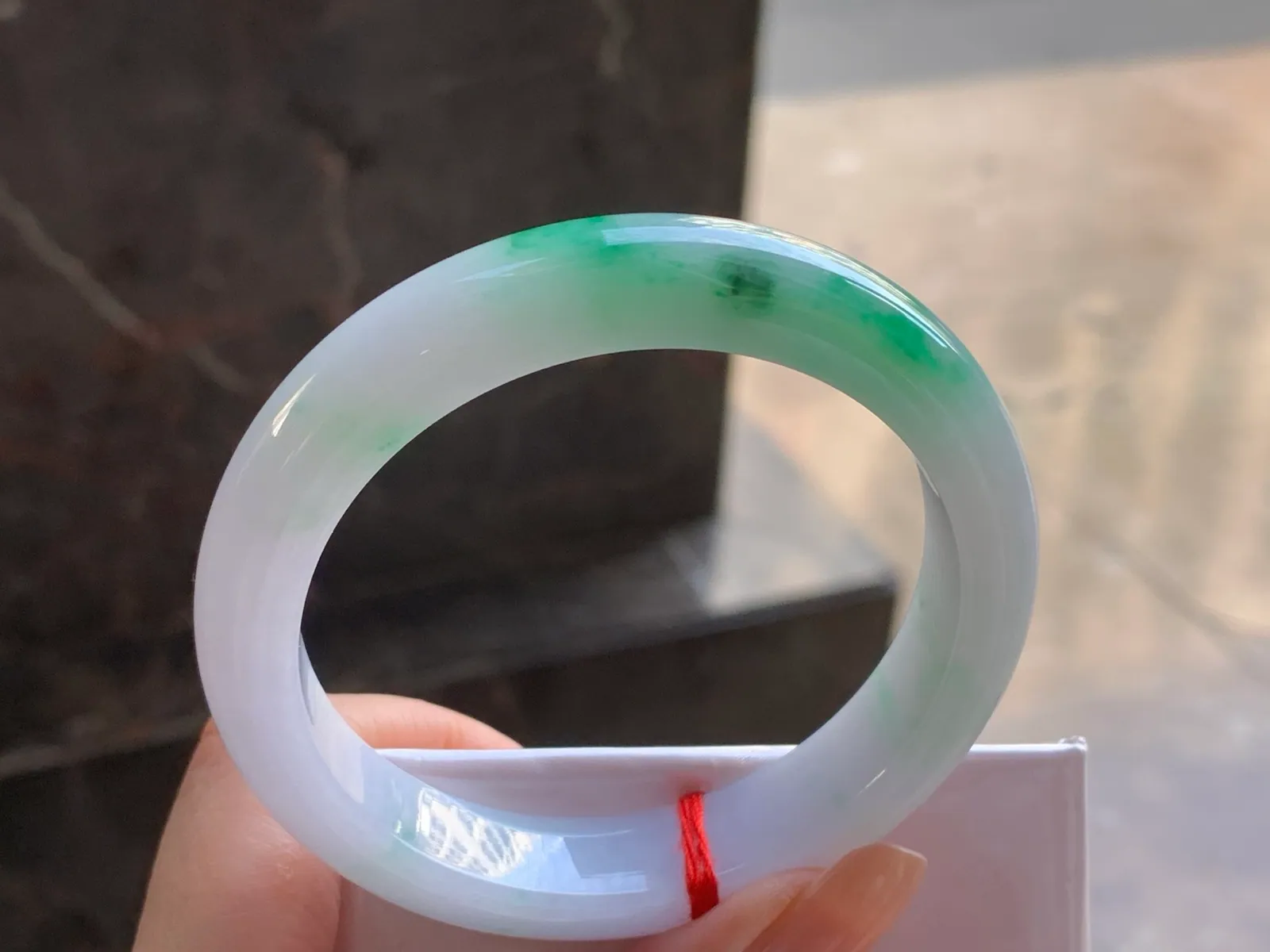 Natural Type A Jadeite Bangle, Lavender and Green, 56.7mm (4)