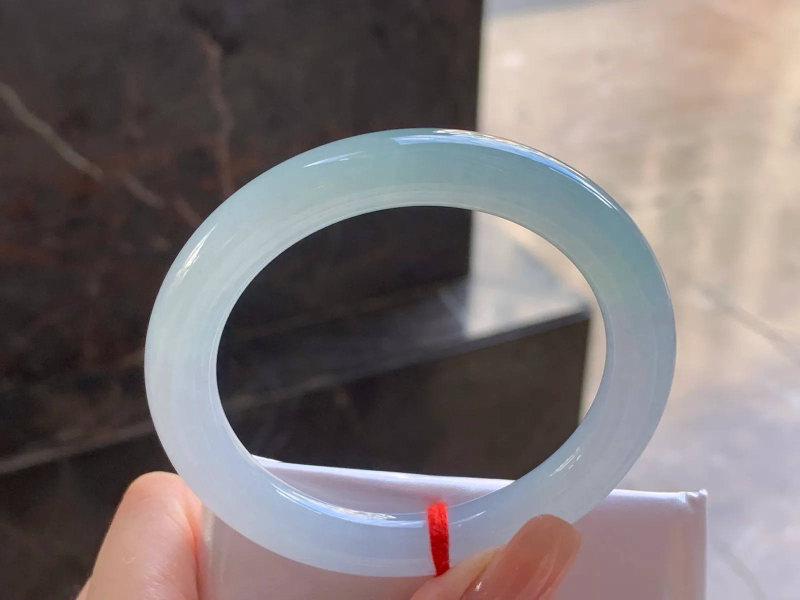Type A Jadeite Round Bangle, Pale Blue-Green, 55.7mm (6)