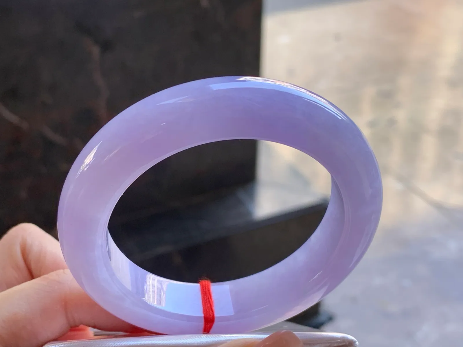 Type A Jadeite Flat Bangle, Full Lavender, 55.6mm (3)