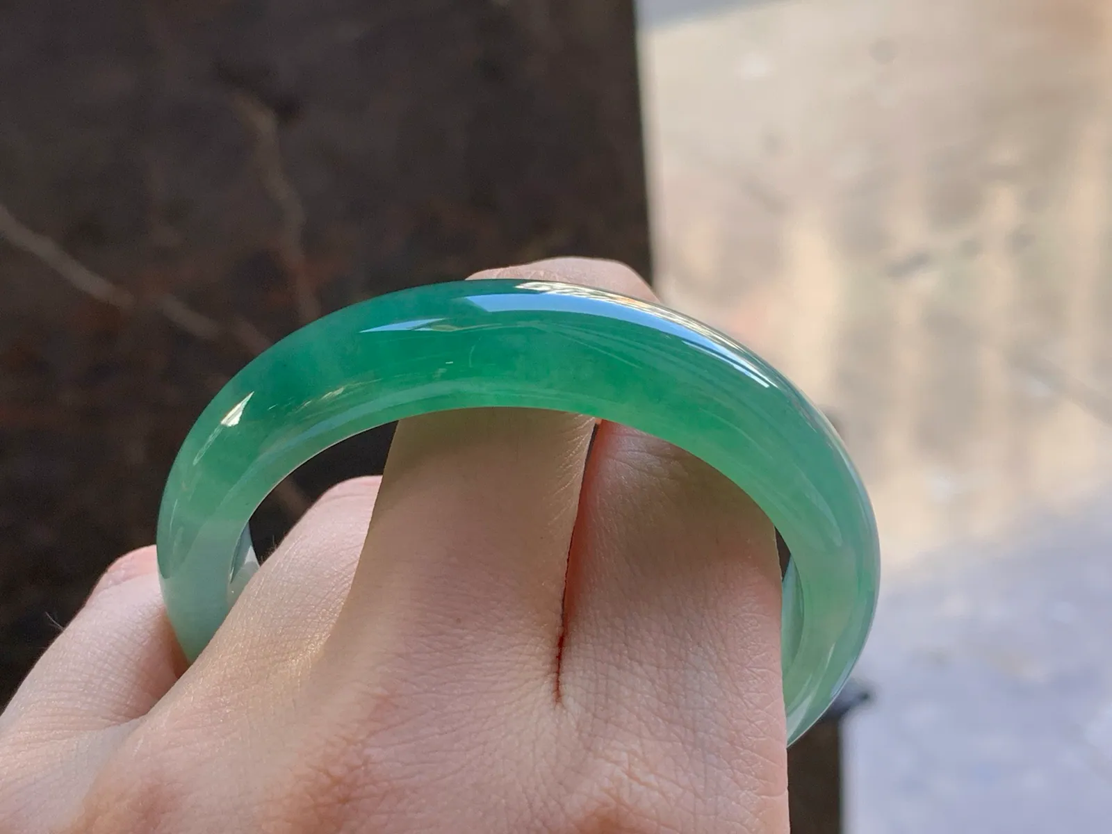 Natural Type A Jadeite Bangle, Icy, Blue-Green, 53.2mm (8)