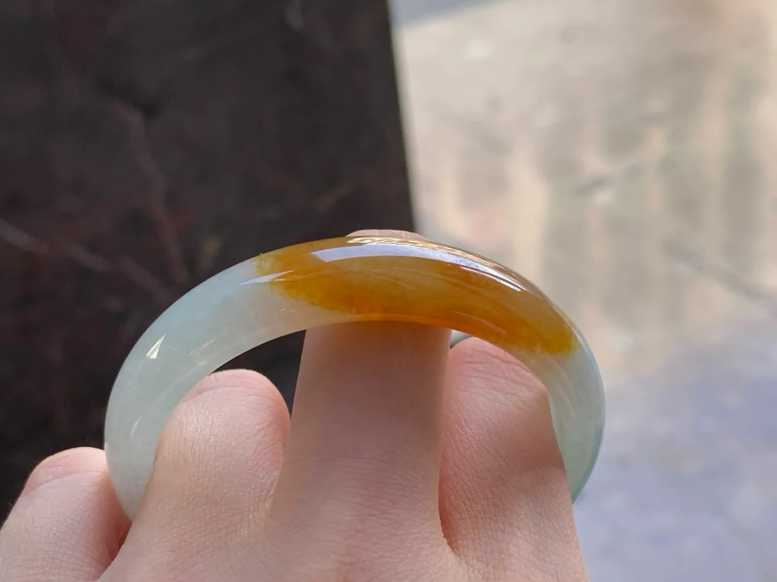 Natural Type A Yellow Jadeite Bangle, Icy Glutinous, 51.6mm (8)