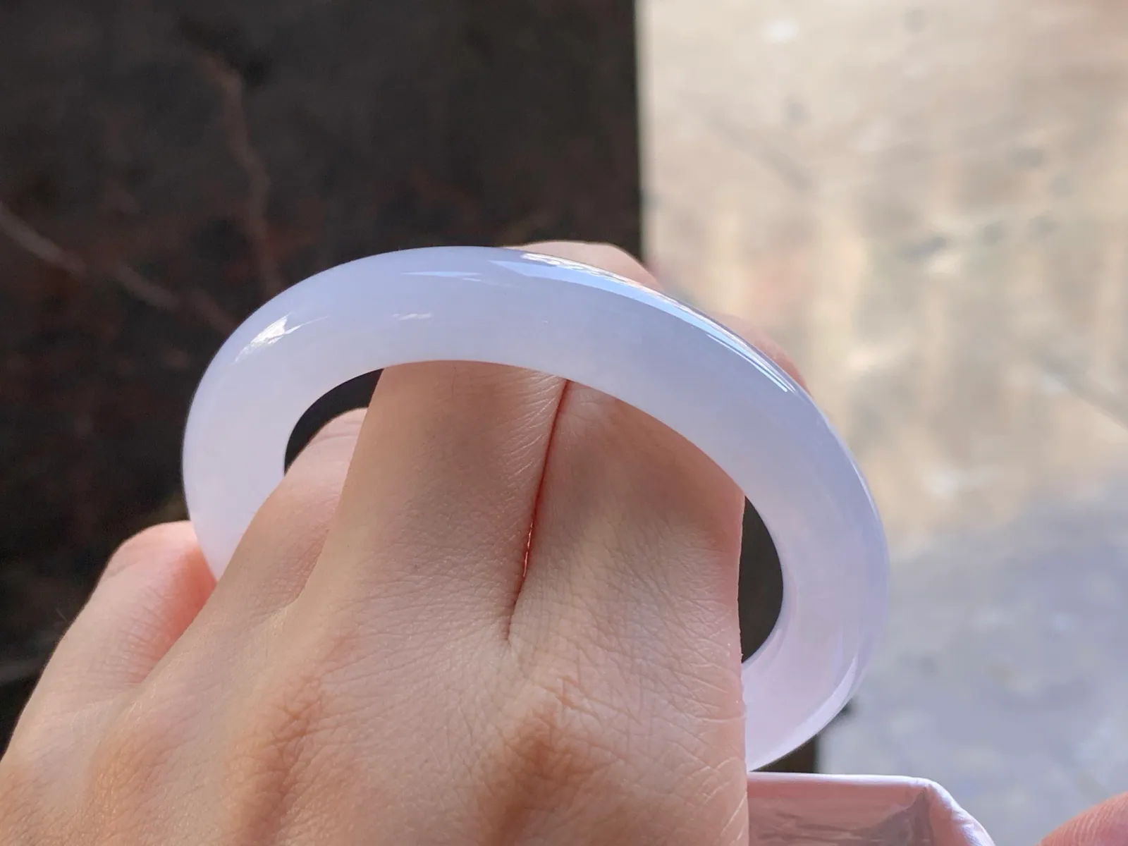 Type A Jadeite Round Bangle, Pale Lavender, 52.7mm (9)